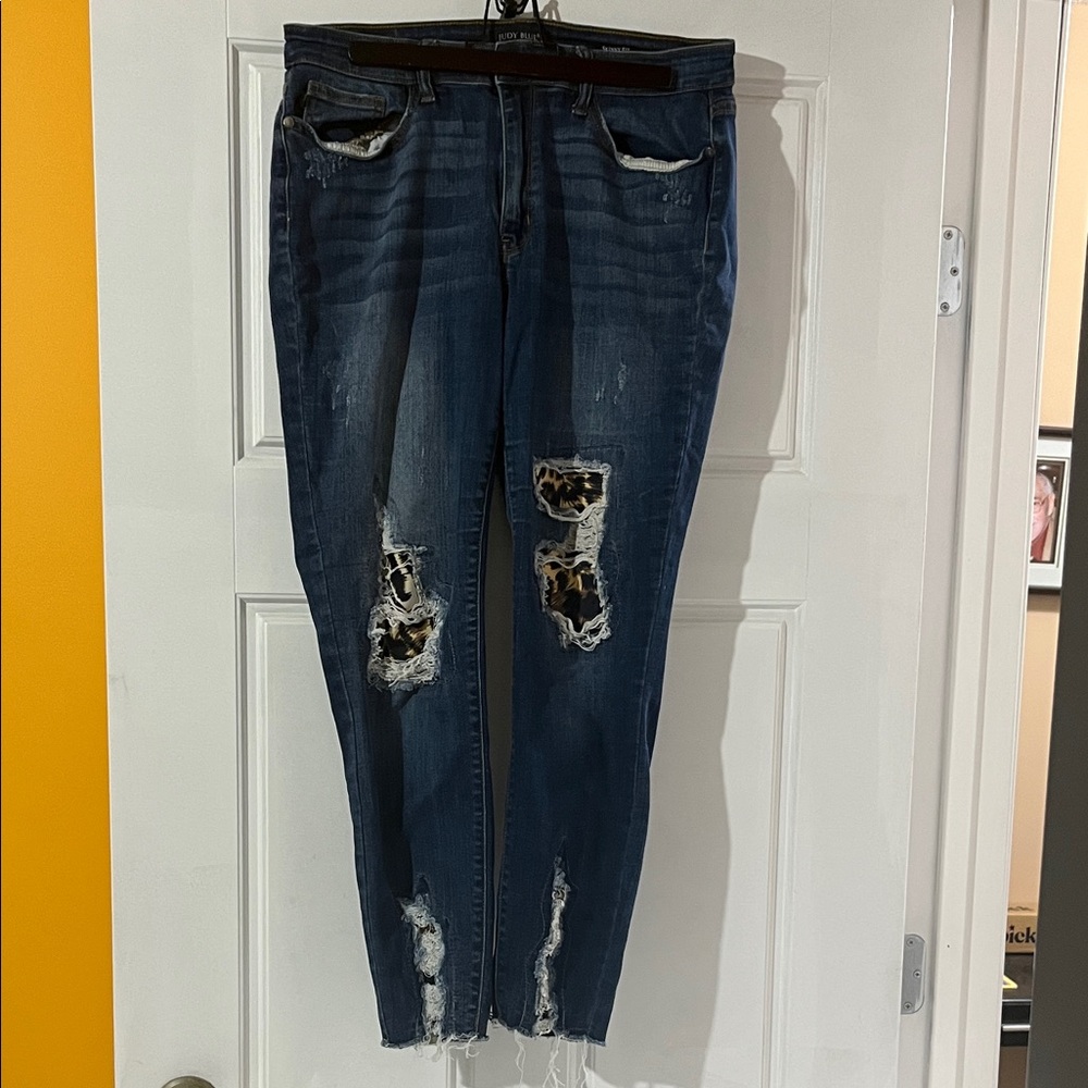 Judy Blue Midnight Blue Ripped Skinny Jeans